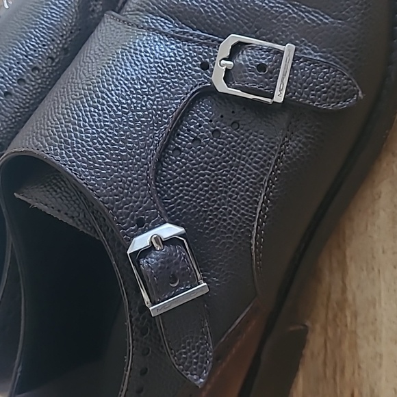 MORESCHI leather oxford double buckle flap dress shoes - Picture 5 of 9